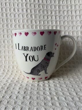 Milly Green British Design I Labradore You Ceramic Dog Mug With  Pink Hearts